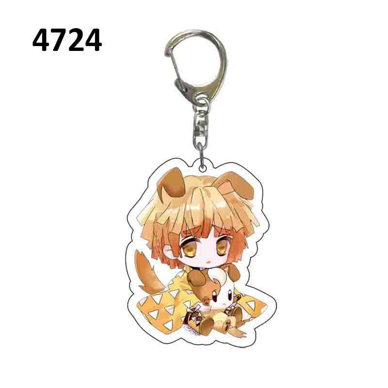 Demon slayer Móc Chìa Khóa Bằng acrylic Hình Tai Thỏ tanjirou nezuko zenitsu inosuke anime Nhật Bản