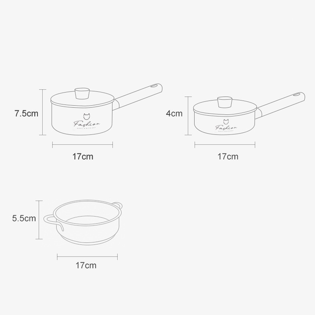 (Chính hãng loại 1) Bộ nồi chảo chống dính tiện lợi, quánh chống dính nấu đồ ăn dặm cho bé, nhỏ gọn xinh xắn - BEOSMART