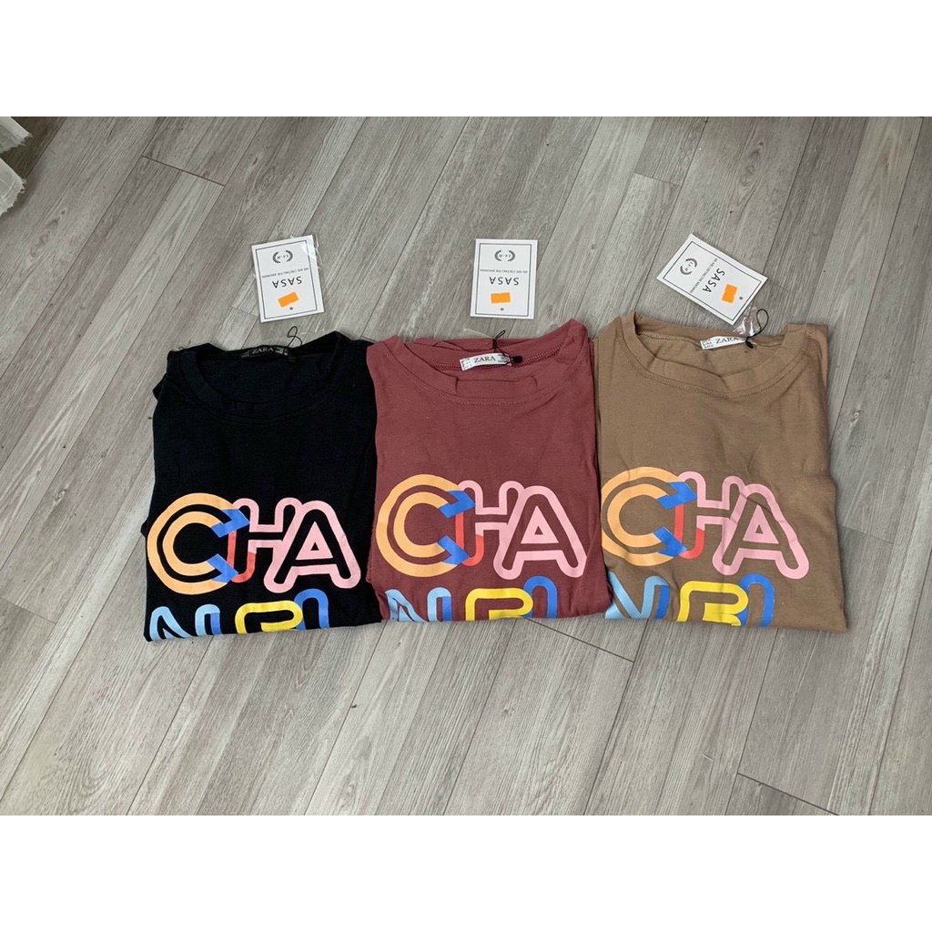 Bộ mặc nhà áo cộc quần short nữ hình chữ CHAN