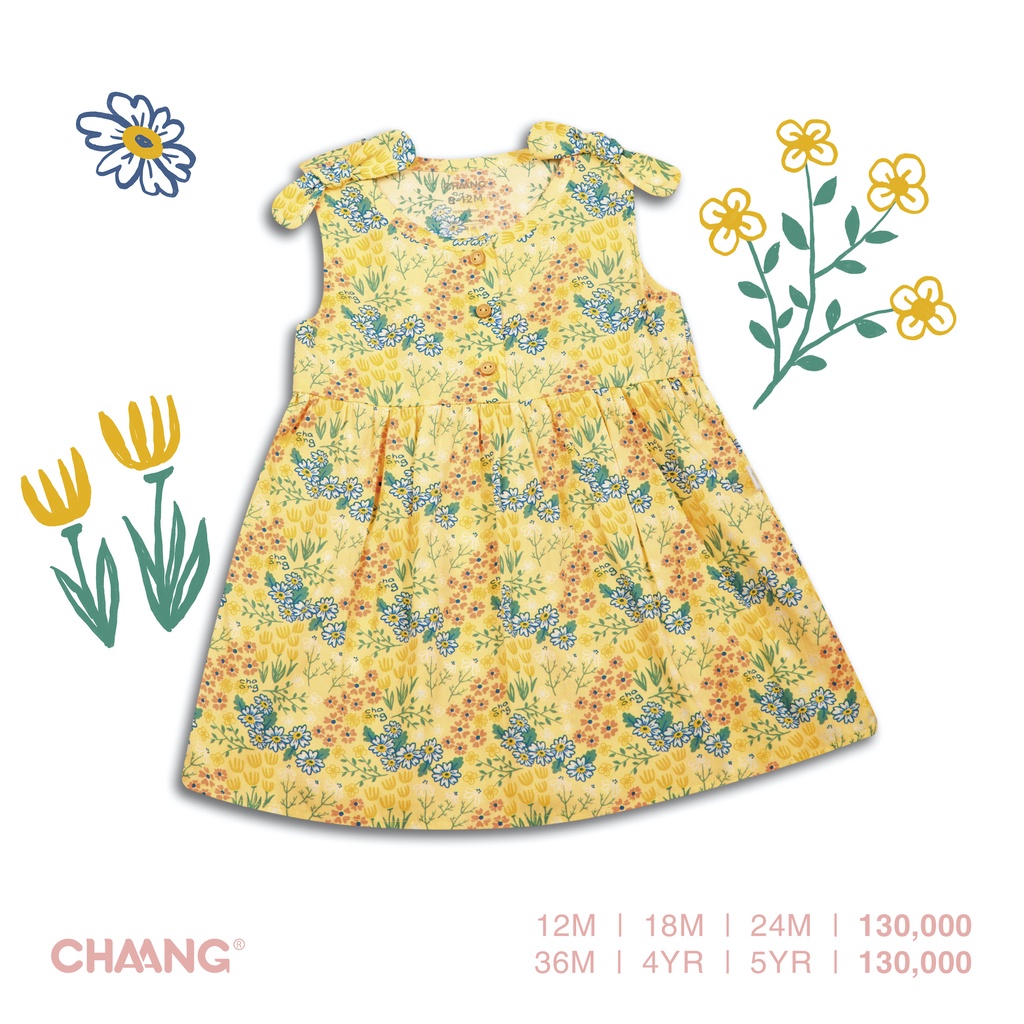 [CHAANG]Váy ba lỗ lanh bé gái Sea daisy CHAANG