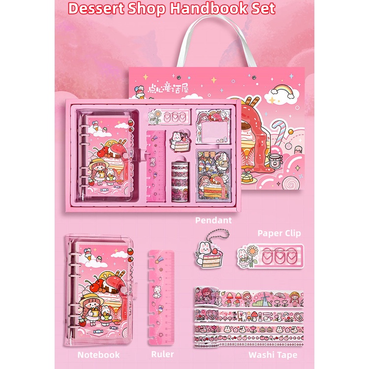 Cute Sổ Ghi Chép  Bộ Hộp Quà Sổ Tay diy Sticker Decor Quà Sinh Nhật đồ dùng học tập dễ thương sổ ghi chú