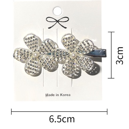 Kẹp Tóc Hình Hoa Đính Ngọc Trai Giả Bằng Kim Loại Phong Cách Hàn Quốc Mới