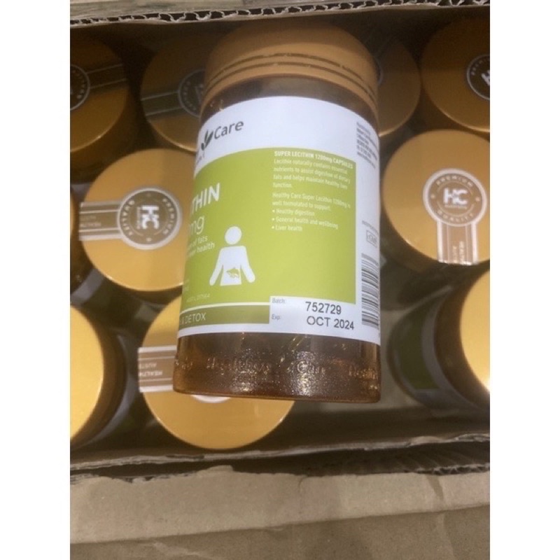 Mầm đậu nành của Úc hiệu Healthy Care Super Lecithin 1200mg 100 viên