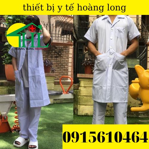 Bộ Quần Áo Blouse (BluE) Bác Sĩ Nữ Cộc  Tay Dáng Dài