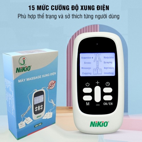 Máy massage xung điện 4 miếng dán Nikio NK-100 - Pin Sạc