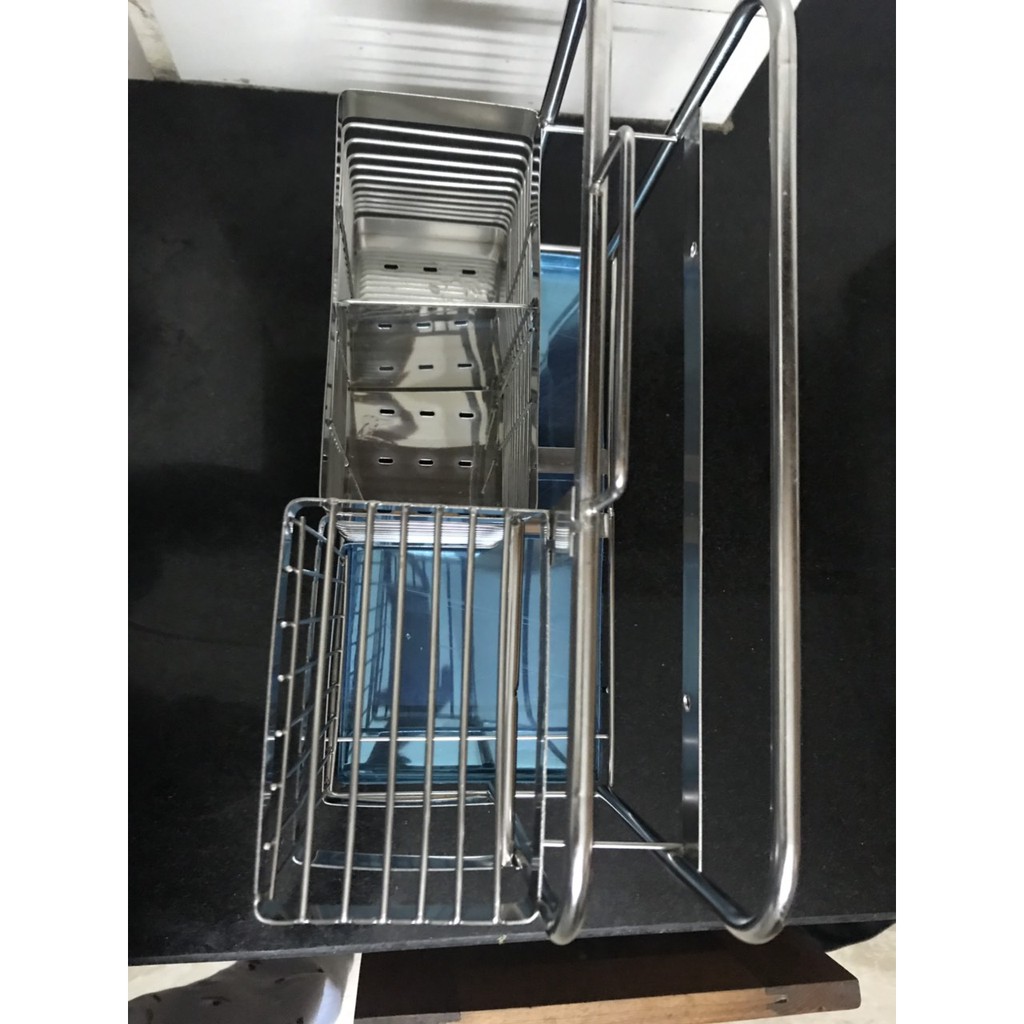 Kệ để dao đũa thớt inox có khay hứng nước tiện lợi, bền đẹp có thể treo tường hoặc để bàn