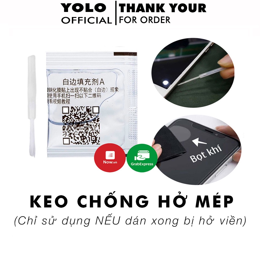 Keo chống hở mép dán kính cường lực bộ keo + chổi quét