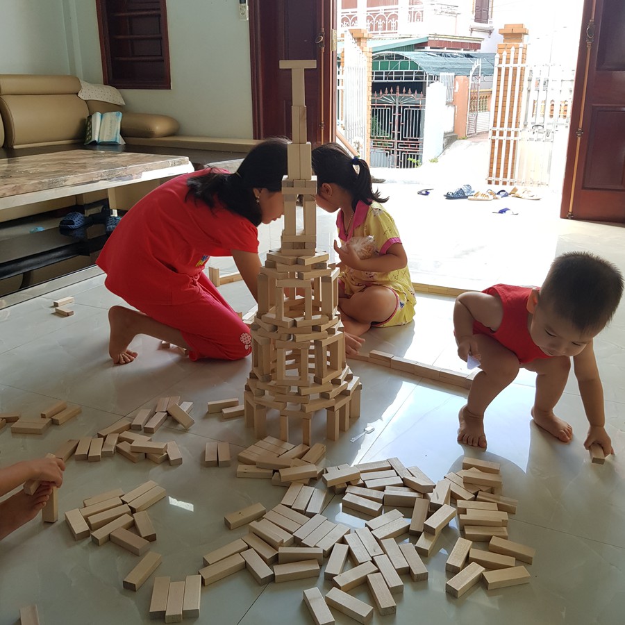 Gỗ Xếp hình Loại to cho trẻ chơi Rút Gỗ - Domino - Xếp Hình Giúp bé phát triển tư duy toàn diện