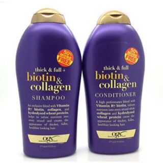 Bộ dầu gội xả ogx thick and full biotin and collagen: