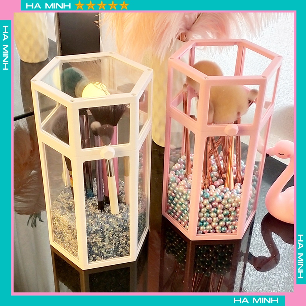 Hộp Đựng Cọ Trang Điểm Cao CấpThuỷ Tinh Sang Trọng
