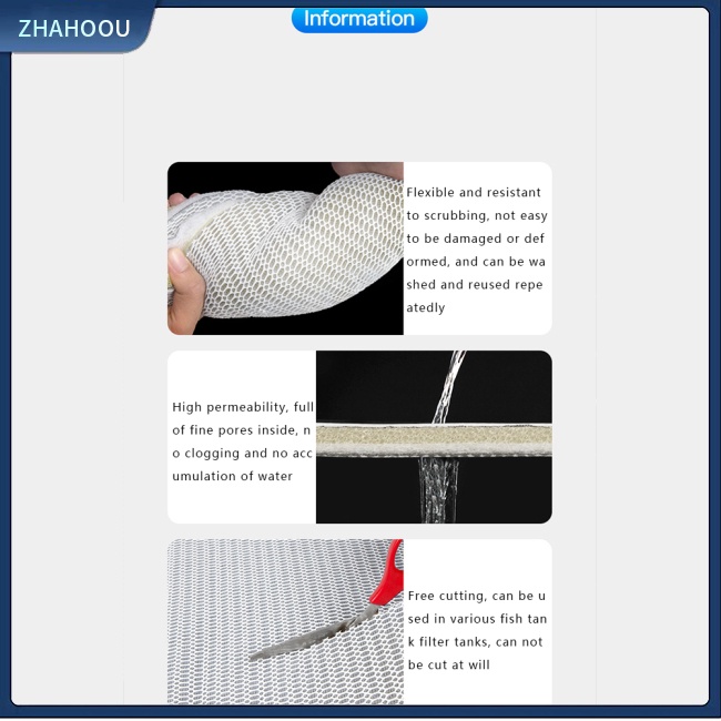 ☃Nhà☃ Miếng Bọt Biển Cotton Lọc Sinh Học 8d Không Keo Dán Cho Bể Cá