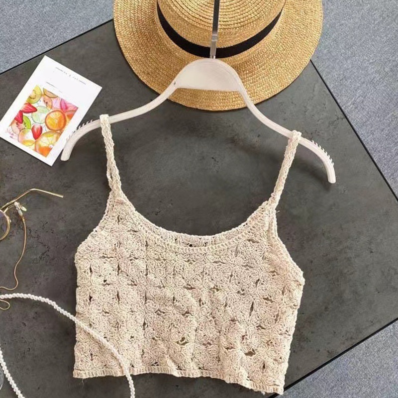 Áo Len Đan Móc Không Tay Cổ Tròn Màu Trơn Phong Cách Boho Cổ Điển Dành Cho Nữ