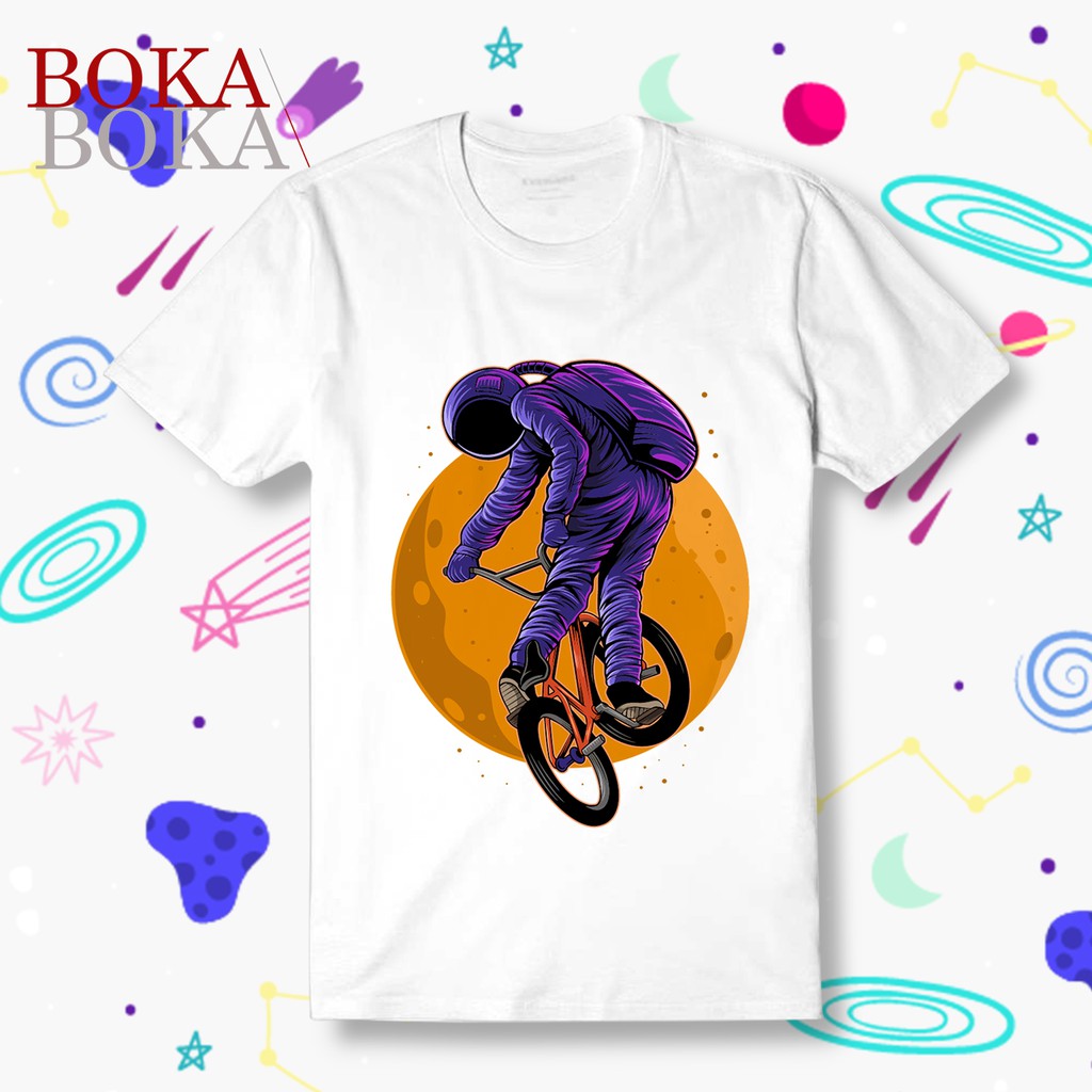 Áo thun Cotton Trắng Unisex Nam Nữ Không Gian OuterSpace