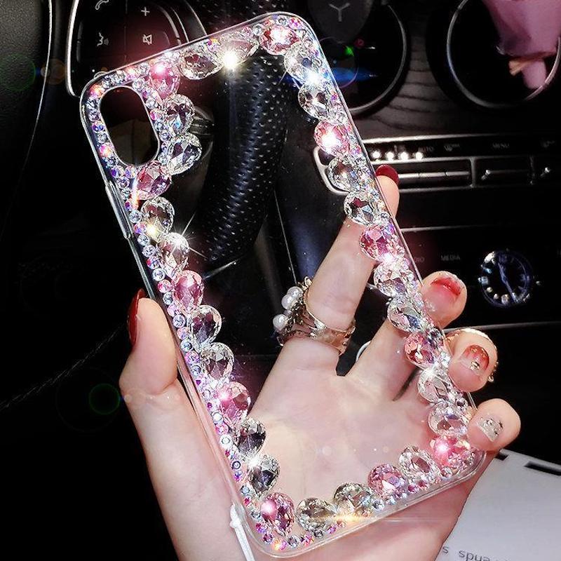 Vỏ bọc cho iphone 15 14 pro max 7 8 plus vỏ shinny crystal rhinestone clear protection vỏ điện thoại