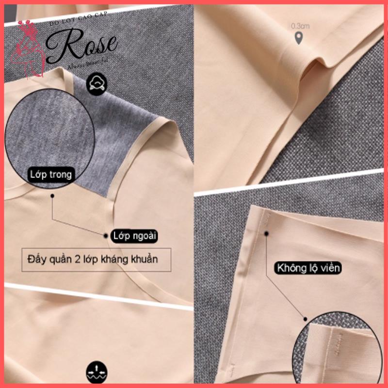Quần Chíp Quần Lót Nữ Su Đúc Trơn Viền Gấp KHÔNG ĐƯỜNG MAY Chống Hằn Rose 880