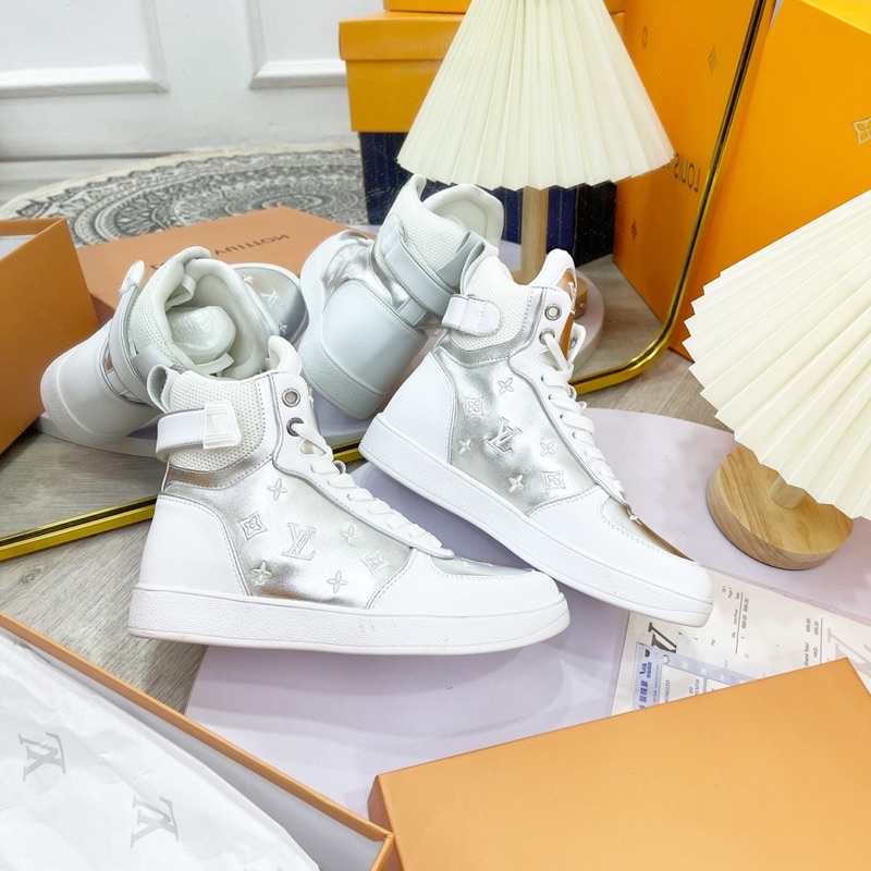 Giày thể thao sneaker lv bạc hoa văn chìm fullbox