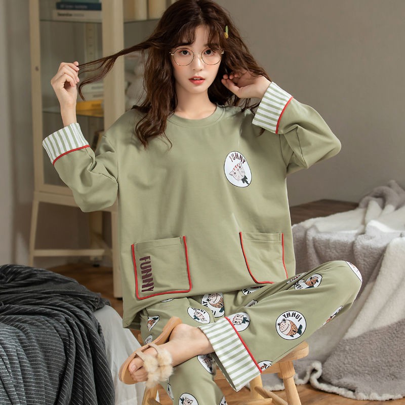 Đầm Ngủ Tay Dài Chất Liệu Cotton Phong Cách Nhật Bản Dễ Thương Cho Bé Gái