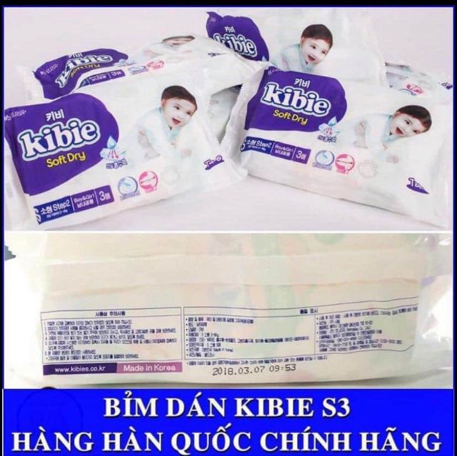 Bỉm KIBIE Cao cấp Số 1 Hàn Quốc (Nguyên Tem) Quần M50/ Xl Dán 42/L Dán 44/S dán 120