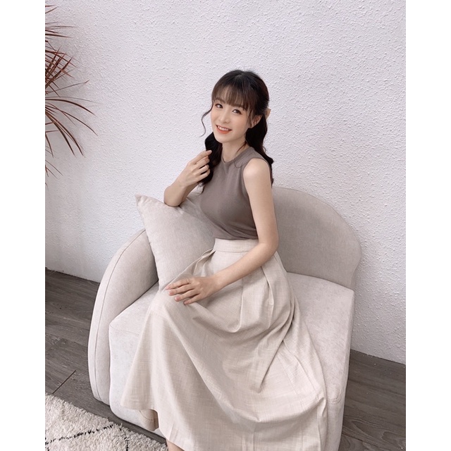 SET Áo kèm Chân Váy nữ FANSIX - KH03 vải sợi tre óng mịn sang trọng, quý phái