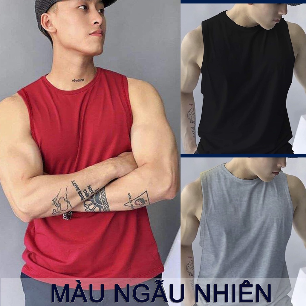 Áo thun ba lỗ nam tanktop chuẩn gym mặc nhà dạo phố - Áo thun trơn nhiều màu - Thun cotton thoáng mát