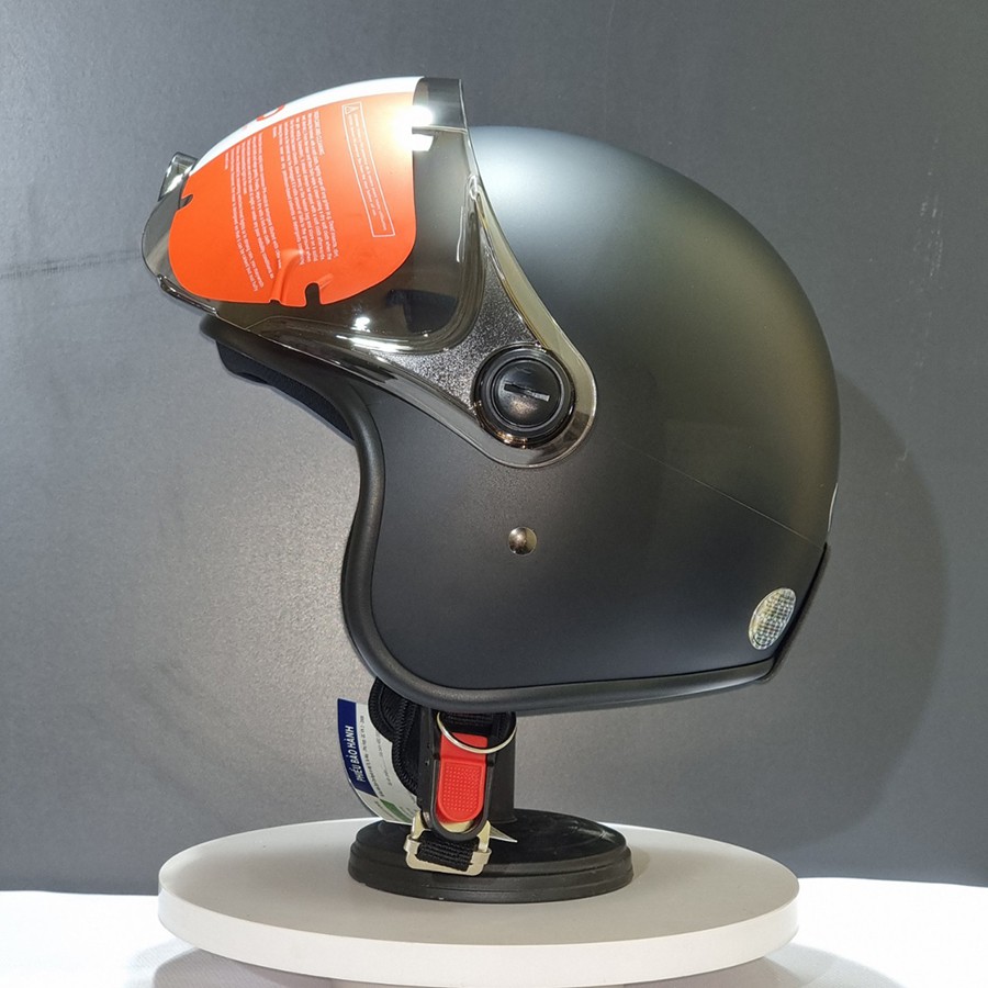 Nón bảo hiểm 3/4 đầu GRO HELMET chính hãng, kính ngắn màu trà, chất lượng cao