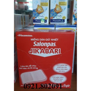 (lẻ 1 cái) miếng dán giữ nhiệt salonpas jikabari làm ấm dễ chịu