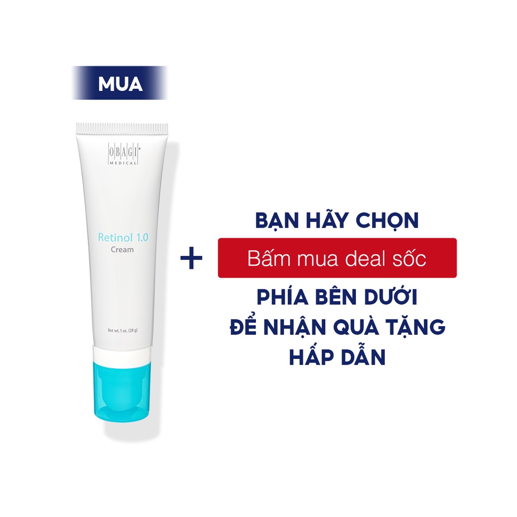 [Mã COSLUX08 giảm 120K đơn 1500K] Kem dưỡng da trẻ hóa, ngừa mụn Obagi 360 Retinol 1.0% 28g