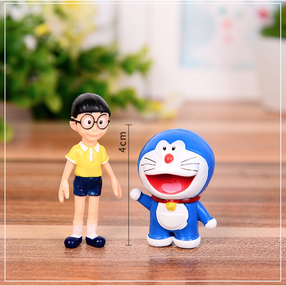 Set 5 mô hình Doraemon Nobita Xuneo Shizuka dễ thương OhStyle để bàn học bàn làm việc taplo ô tô quà tặng