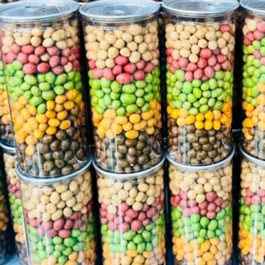 (SALE GIA GOC) Đậu phộng da cá ngũ vị trái cây lon 600g, đậm đà, thơm ngọt