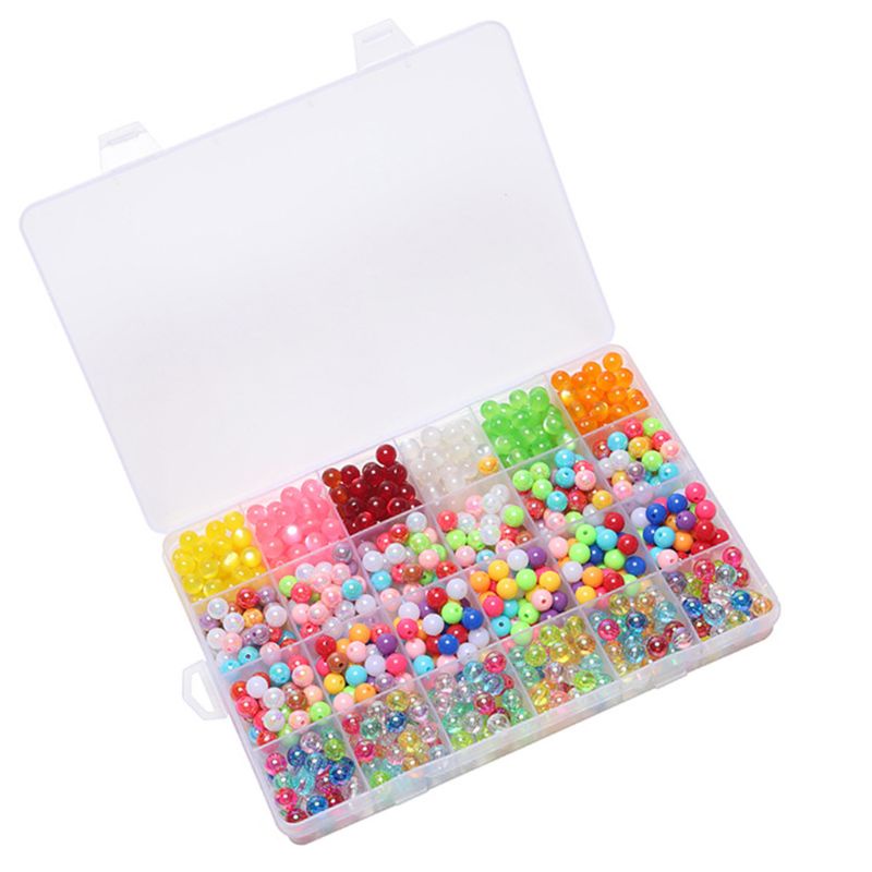 Dây Nhảy 24 Hạt Acrylic Sáng Bóng Nhiều Màu Sắc Tự Làm Trang Sức