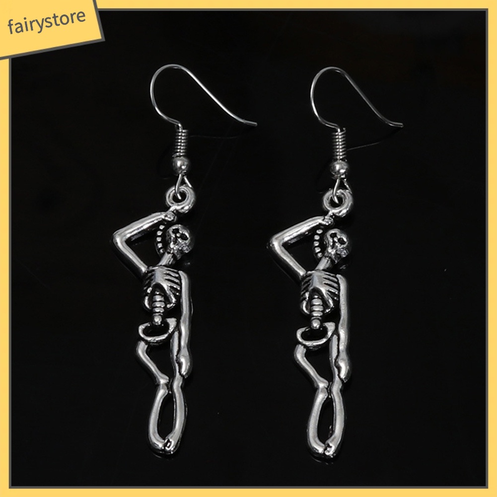 Bông tai hình bộ xương cá tính độc đáo phong cách gothic cho nữ