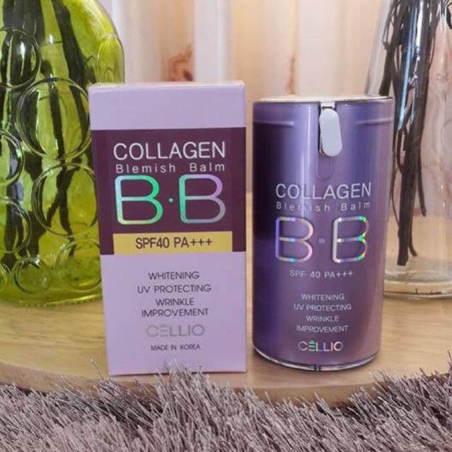 Kem nền trang điểm chống nắng BB Cream Collagen Cellio SPF 40 PA++ Hàn Quốc giúp da trắng sáng chống nhăn chống lão hóa