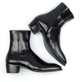 Giày Zip boots đế 5cm da bò nhập khẩu cao cấp