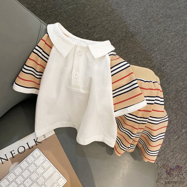 Set Áo Thun Kẻ Sọc + Quần Short Đáng Yêu Cho Bé Trai