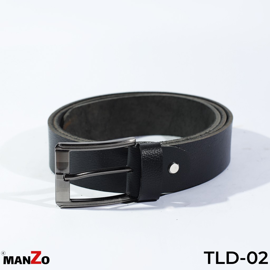 Dây nịt nam da bò màu đen cao cấp MANZO TLD-02 bảo hành 18 tháng