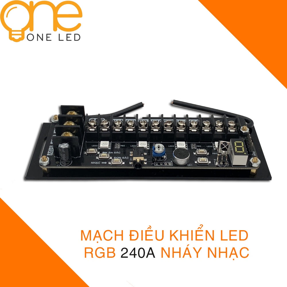 Mạch điều khiển Led 7 MÀU NHÁY THEO NHẠC 240A [Có remote điều khiển]