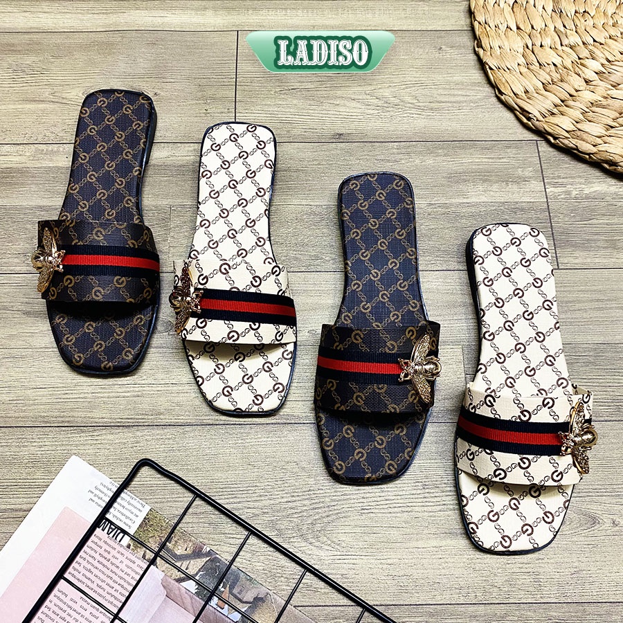Dép nữ quai ngang LADISO xinh xắn đính hình bướm  dễ thương thiết kế sang chảnh TT404