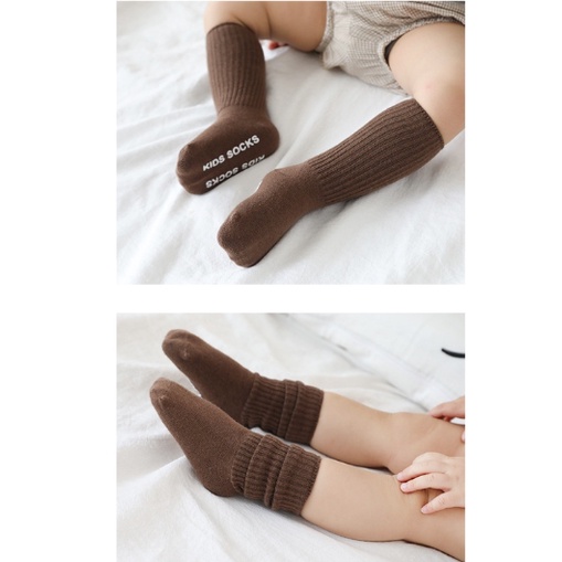 Tất vớ cho bé trai bé gái - Tất len gân tăm cao cổ bo chun nhiều màu có chống trơn trượt chính hãng Nemo Baby TL08