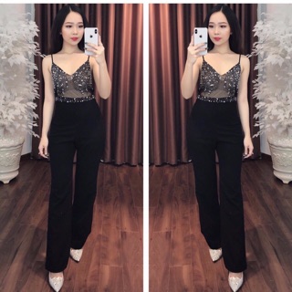 Jum dài 2 dây ngực  đính cườm siêu xinh (2 màu : xanh -đen )