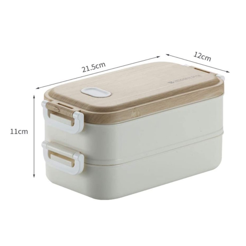 Hộp cơm trưa văn phòng, hai tầng, 4 ngăn, ruột inox 304. Phong cách Nhật Bản. Đồng bộ túi giữ nhiệt | BigBuy360 - bigbuy360.vn