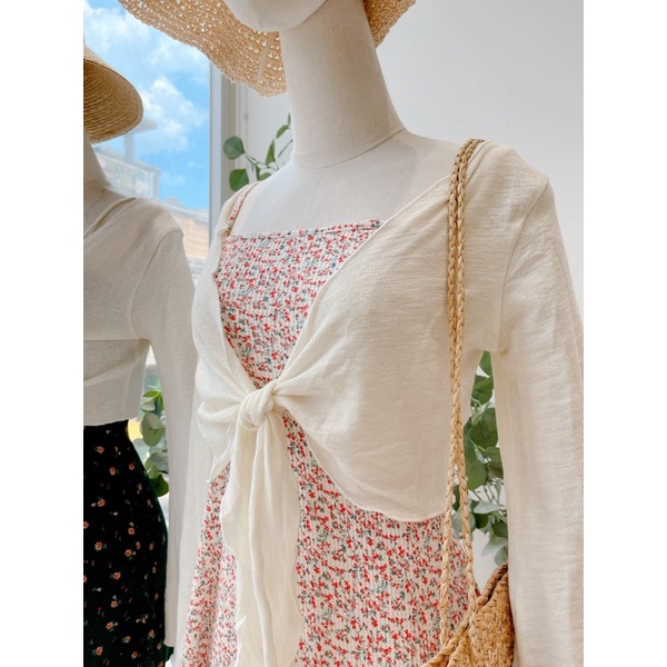 Áo khoác cardigan cột nơ ống loe MIEU - JA18