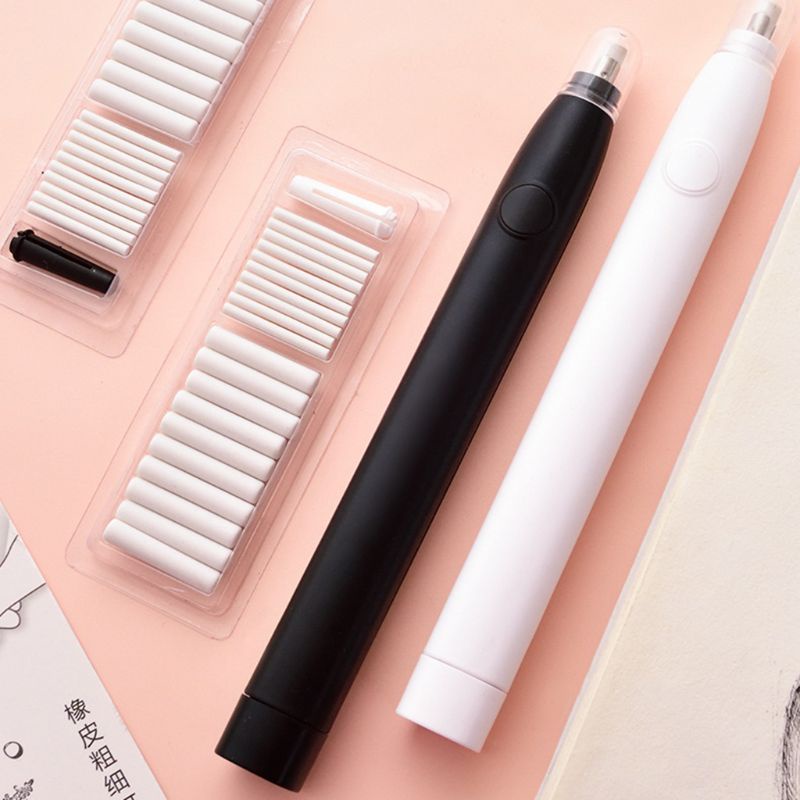 Cục Tẩy Bút Chì Điện Tử Kèm 20 Lõi Thay Thế Dành Cho Trẻ Em Vẽ Phác Thảo