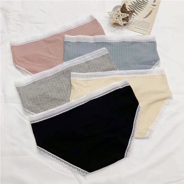 [CÓ VIDEO] Quần lót nữ [SIÊU ĐẸP], combo 5 quần lót cotton viền ren thấm hút mồ hôi QL33 | BigBuy360 - bigbuy360.vn