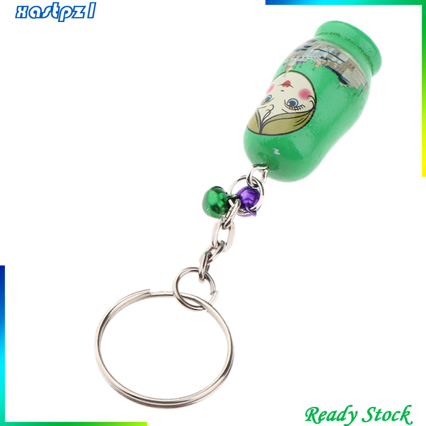 Móc Khóa Hình Búp Bê Nga Bằng Gỗ