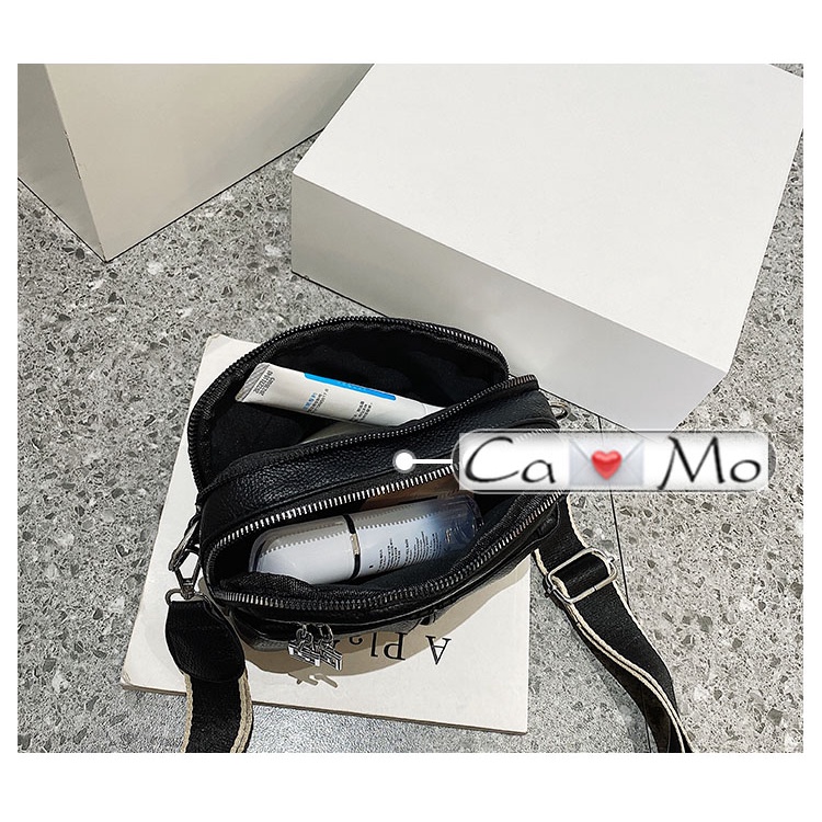 Túi xách đeo vai khóa kéo hoa văn