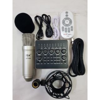Combo thu âm livestream isk at 100 sound card v10 bh 6 tháng đổi mới