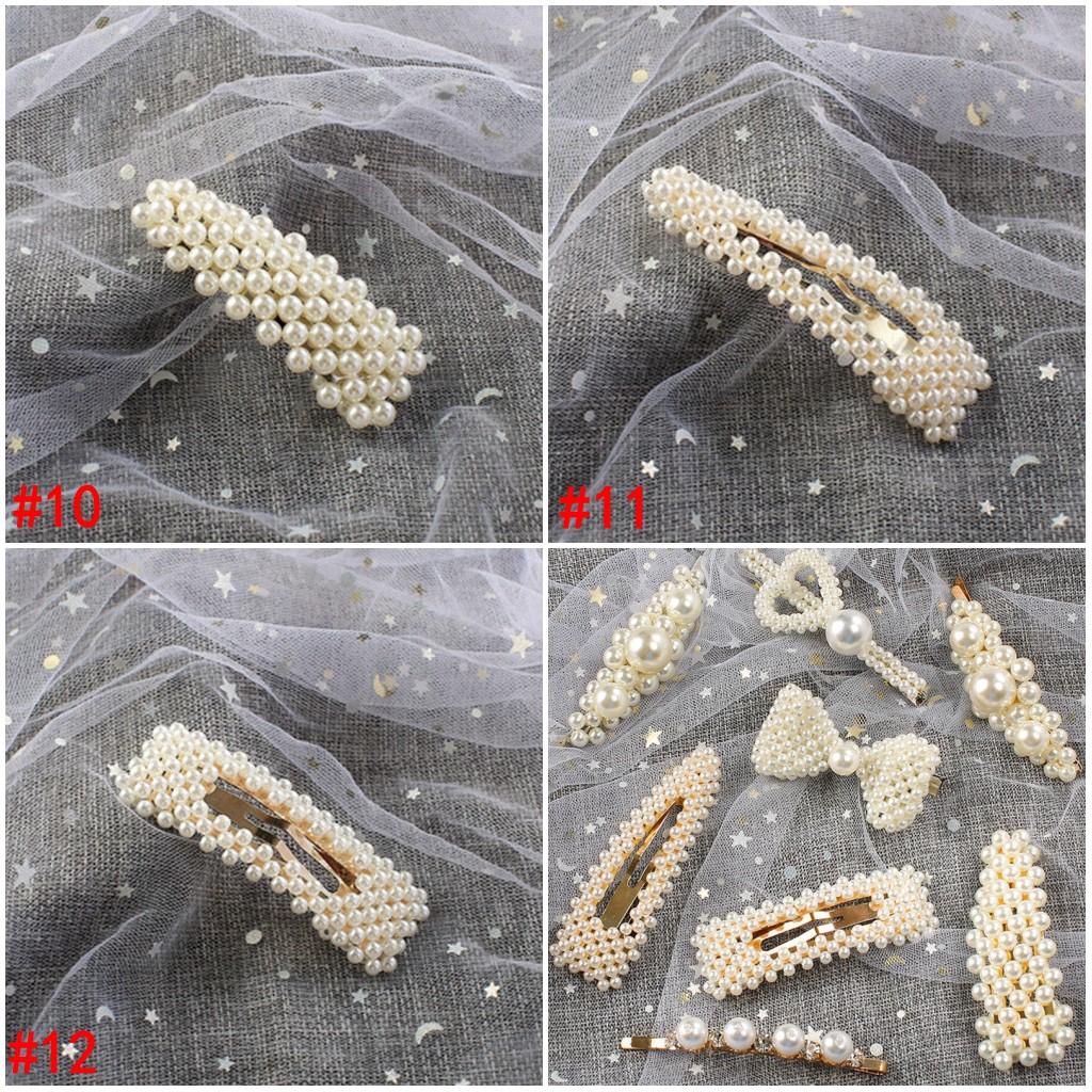 Kẹp tóc đính ngọc trai giả phong cách Hàn Quốc xinh xắn dành cho nữ