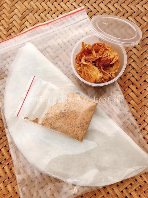BÁNH TRÁNG CUỐN MUỐI HÀNH PHI kèm chén
