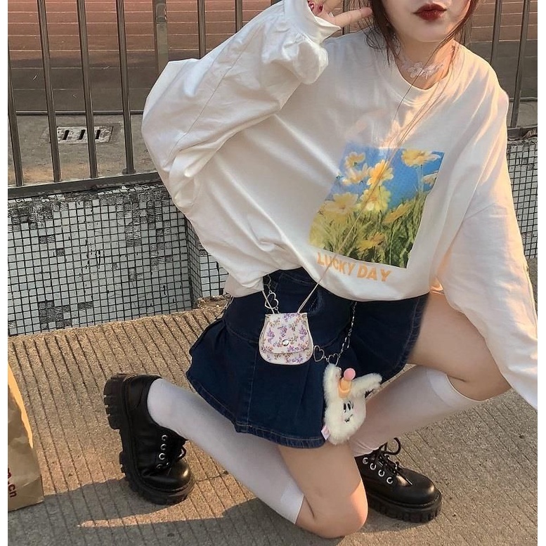 Áo Hoodie Mỏng Nhẹ Tay Dài Dáng Rộng In Họa Tiết Tranh Sơn Dầu Ngọt Ngào Cho Nữ