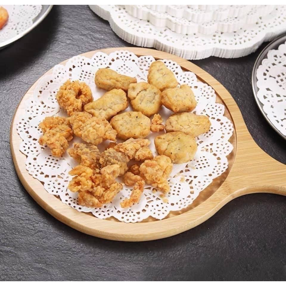 Giấy Nến  Thấm Dầu Mỡ 21cm - Đục Lỗ Hoạ Tiết Siêu Đẹp ( Set 140 Tờ)